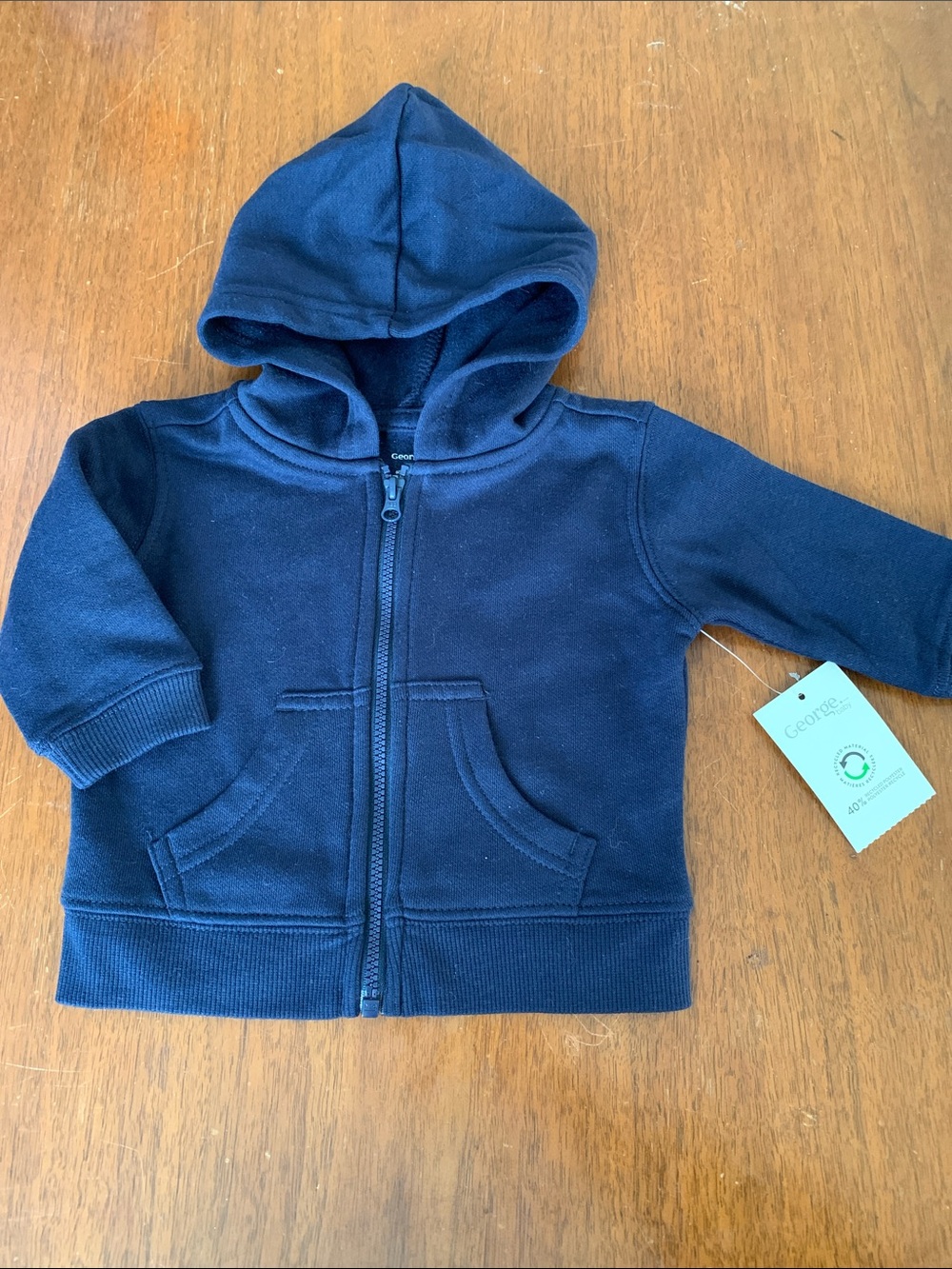 🍊5/$25 NWT George Navy Hooded Zip-Up Sweatshirt for Kids